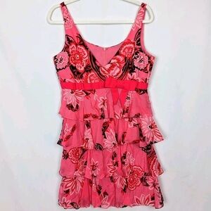 Tibi Pink Floral Ruffle Dress